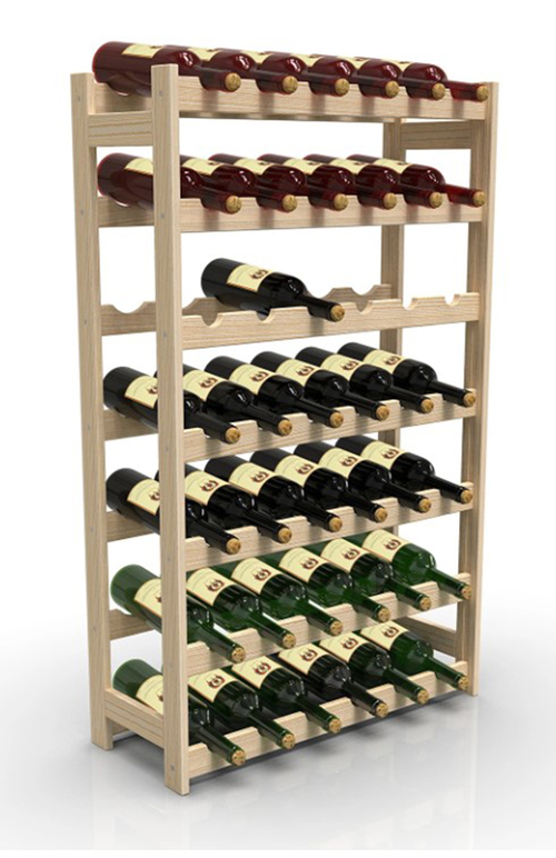 Дървена стойка за вино - 42 бутилки