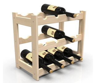 Дървена стойка за вино - 12 бутилки